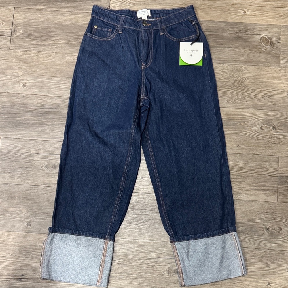 Kate Spade Dark Blue Wide Leg Jeans
